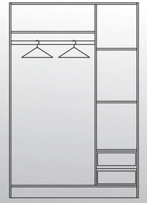 Τρίφυλλη ντουλάπα Αpolo2 120x52x181 DIOMMI 33-010