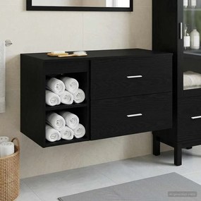 vidaXL Σετ Επίπλων Μπάνιου 2 pcs Μαύρη Δρυς Επεξεργασμένο Ξύλο