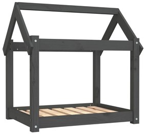 vidaXL Κρεβάτι Σκύλου Γκρι 71x55x70 εκ. από Μασίφ Ξύλο Πεύκου