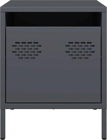 vidaXL Κομοδίνα 2 τεμ. Ανθρακί 35x39x43,5 εκ. από Χάλυβα