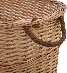 vidaXL Καλάθι Καυσόξυλων με Λαβές Μεταφοράς 88x57x34 εκ. Φυσική Ιτιά