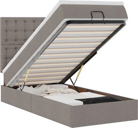 vidaXL Οθωμανικό κρεβάτι με στρώμα Taupe 80x200cm ύφασμα