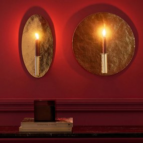 Κηροπήγιο-βάζο τοίχου οβάλ, ορείχαλκος, Lunou