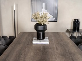 Τραπέζι Dallas 372, Μαύρο, Ανοιχτό χρώμα ξύλου, 75x90x180cm, Ινοσανίδες μέσης πυκνότητας, Μέταλλο | Epipla1.gr