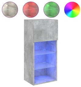 vidaXL Έπιπλα Τηλεόρασης με LED 2 τεμ. Γκρι Σκυροδέματος 40,5x30x90εκ.