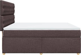 vidaXL Κρεβάτι Boxspring με Στρώμα Σκούρο Καφέ 180x200 εκ Υφασμάτινο