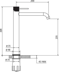 Teorema Lab 323411 Soft Brass - Μπαταρία νιπτήρα επιτραπεζια