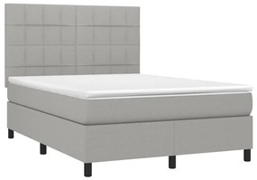 ΚΡΕΒΑΤΙ BOXSPRING ΜΕ ΣΤΡΩΜΑ ΑΝΟΙΧΤΟ ΓΚΡΙ 140X190 ΕΚ. ΥΦΑΣΜΑΤΙΝΟ 3141769