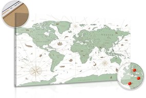 Εικόνα στο χάρτη από φελλό σε πράσινο σχέδιο - 120x80  flags