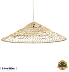 Boho Κρεμαστό Φωτιστικό Οροφής Μονόφωτο 02348 GloboStar-2348-Μπεζ 02348