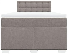 Κρεβάτι Boxspring με Στρώμα Taupe 120x190 εκ. Υφασμάτινο - Μπεζ-Γκρι