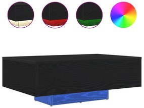 vidaXL Τραπεζάκι Σαλονιού με LED Φώτα Μαύρη Δρυς 85x55x31 εκ.