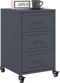 vidaXL Κομοδίνο Ανθρακί 36x39x59 εκ. από Χάλυβα