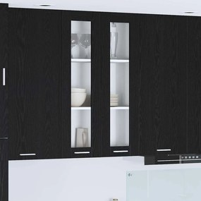 vidaXL Κρεμαστό ντουλάπι Μαύρη Οξυά 60 x 31 x 100 εκ.