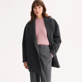 Κοντό παλτό με κουμπιά, από μάλλινο ύφασμα