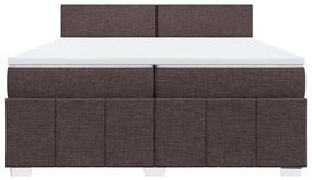 vidaXL Κρεβάτι Boxspring με Στρώμα Σκούρο Καφέ 200x200 εκ. Υφασμάτινο