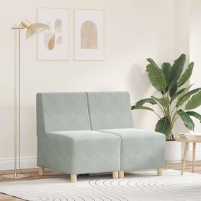 vidaXL Μοναδικός Καναπές χωρίς Χερούλια 2 pcs Ανοιχτό γκρι