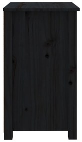 Κομοδίνα 2 τεμ. Μαύρα 50 x 35 x 61,5 εκ. από Μασίφ Ξύλο Πεύκου - Μαύρο