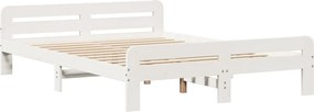 vidaXL Σκελετός Κρεβ. Χωρίς Στρώμα Λευκό 140x190 εκ Μασίφ Πεύκο