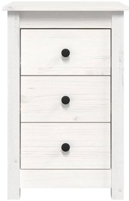vidaXL Κομοδίνο Λευκό 40 x 35 x 61,5 εκ. από Μασίφ Ξύλο Πεύκου