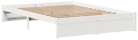 vidaXL Σκελετός Κρεβ. Χωρίς Στρώμα Λευκό 120x200 εκ Μασίφ Πεύκο