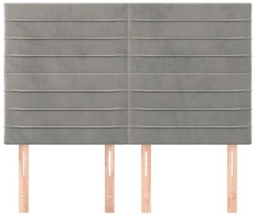 vidaXL Κεφαλάρια Κρεβατιού 4 τεμ. Αν. Γκρι 72x5x78/88 εκ. Βελούδινα