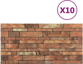 vidaXL Πάνελ τοίχου 10 pcs Καφέ και Λευκό 100 x 50 cm Αφρός EPS