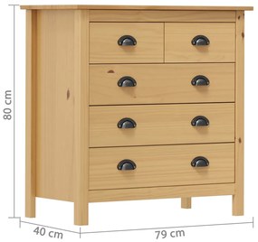 vidaXL Μπουφές Hill 79 x 40 x 80 εκ. από Μασίφ Ξύλο Πεύκου
