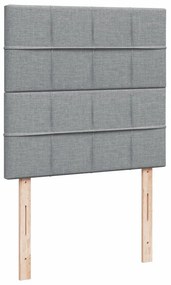 vidaXL Κρεβάτι Boxspring με Στρώμα Ανοιχτό Γκρι 80x200 εκ. Υφασμάτινο