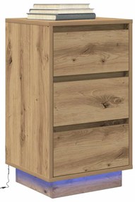 vidaXL Κομοδίνο με φώτα LED Artisan Oak 38x34x65 cm