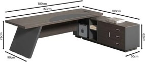MASTER Γραφείο Δεξιά Γωνία, Απόχρωση Grey Walnut   1τμχ