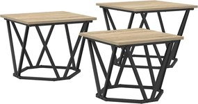 vidaXL Τραπεζάκι σαλονιού 3 pcs Δρύς Sonoma