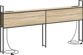 vidaXL Κεφαλάρι Αποθήκης με Σταθμό Φόρτισης με ράφι Sonoma Δρυς