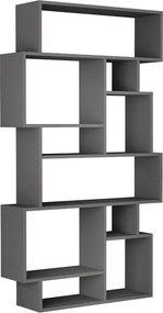 Βιβλιοθήκη Karmato Megapap χρώμα ανθρακί 96x25,5x168,5εκ.