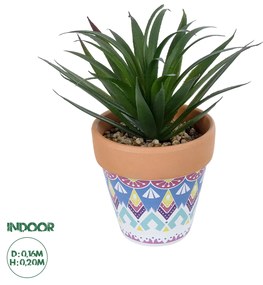 GloboStar® Artificial Garden SUCCULENT SANSEVIERIA POTTED PLANT 21047 Διακοσμητικό Φυτό Σανσεβιέρια  Φ16x Υ20cm