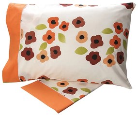 Σεντόνια Μονά 160x260 Σετ 3 Τεμ. Sunshine Home Cotton Feelings Εμπριμέ 529 Orange