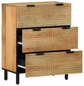 Sideboards 2 τεμάχια καφέ 60x33x75 cm μασίφ ξύλο Mango - Καφέ
