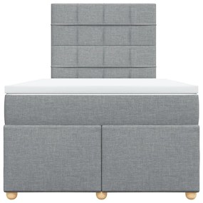 vidaXL Κρεβάτι Boxspring με Στρώμα Ανοιχτό Γκρι 120x190 εκ. Υφασμάτινο