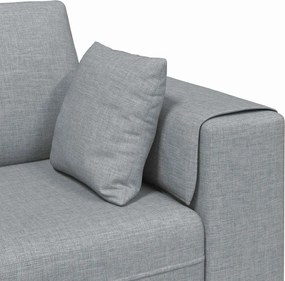 vidaXL Καναπές με μαξιλάρι 3 pcs Ανοιχτό γκρι ύφασμα