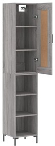vidaXL Μπουφές Sonoma Γκρι 34,5 x 34 x 180 εκ. από Επεξεργασμένο Ξύλο