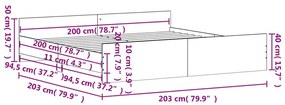 Πλαίσιο Κρεβατιού με Κεφαλάρι/Ποδαρικό Γκρι Σκυροδεμ. 200x200εκ - Γκρι