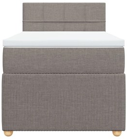 vidaXL Κρεβάτι Boxspring με Στρώμα Taupe 90x200 εκ. Υφασμάτινο