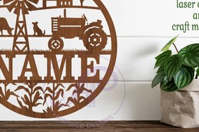 Intra απο ξύλο plywood Χρώμα wenge 3mm-4mm πάχος - Πινακίδα σκηνής αγροκτήματος με επιλογές τρακτέρ 2 Δίασταση 30x20 cm INTRAFABR-23751410