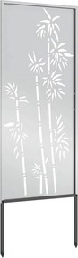 vidaXL Οθόνη Ιδιωτικότητας Κήπου Floral Ασημί 50 x 140 εκ