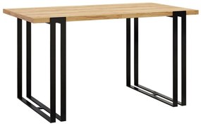 Τραπέζι Comfivo 179, Καφέ, Μαύρο, 76x80x140cm, Επιμήκυνση, Πλαστικοποιημένη μοριοσανίδα, Μέταλλο | Epipla1.gr