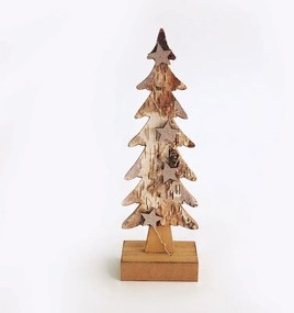 Διακοσμητικό LED Wooden small brown Xmas tree  (10 τεμάχια)