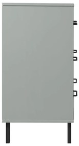 vidaXL Ντουλάπι OSLO με 3 Συρτάρια Γκρι 77x40x79,5 εκ. Μασίφ Ξύλο