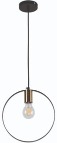 Φωτιστικό Οροφής Hoop 77-8174 1xE27 60W Brass-Black Homelighting Μέταλλο