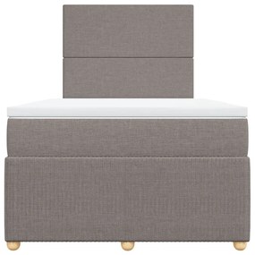 Κρεβάτι Boxspring με Στρώμα Taupe 120x190 εκ. Υφασμάτινο - Μπεζ-Γκρι