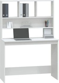 vidaXL Γραφείο με Ράφια Λευκό 102x45x148 εκ. από Επεξεργασμένο Ξύλο